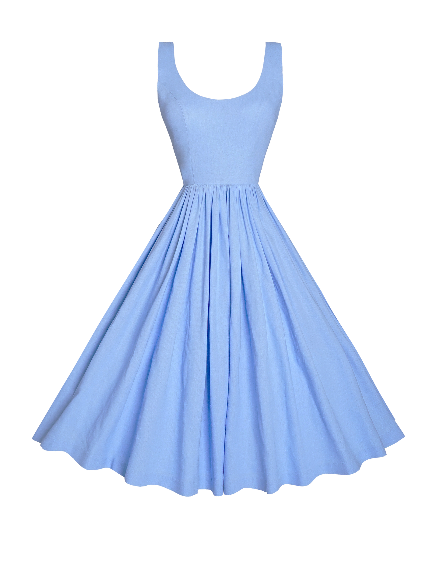 MTO - Emily Dress in Powder Blue Linen