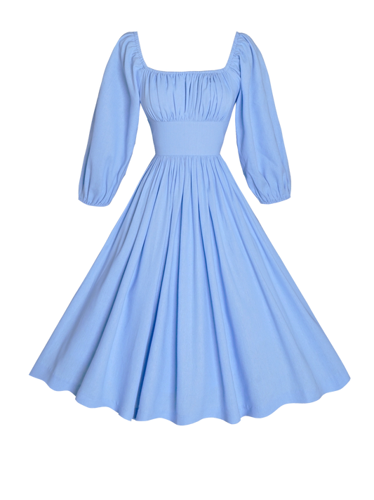 MTO - Sydney Dress in Powder Blue Linen