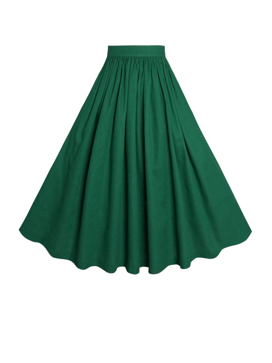 MTO - Lola Skirt in Forest Green Linen