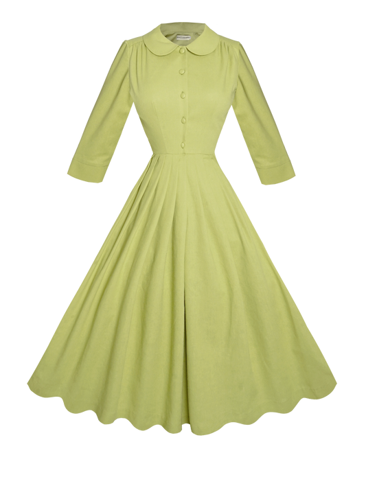 MTO - Wendy Dress Pistachio Green Linen