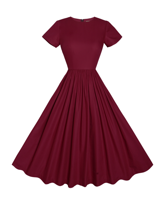 MTO - Dorothy Dress in Burgundy Cotton