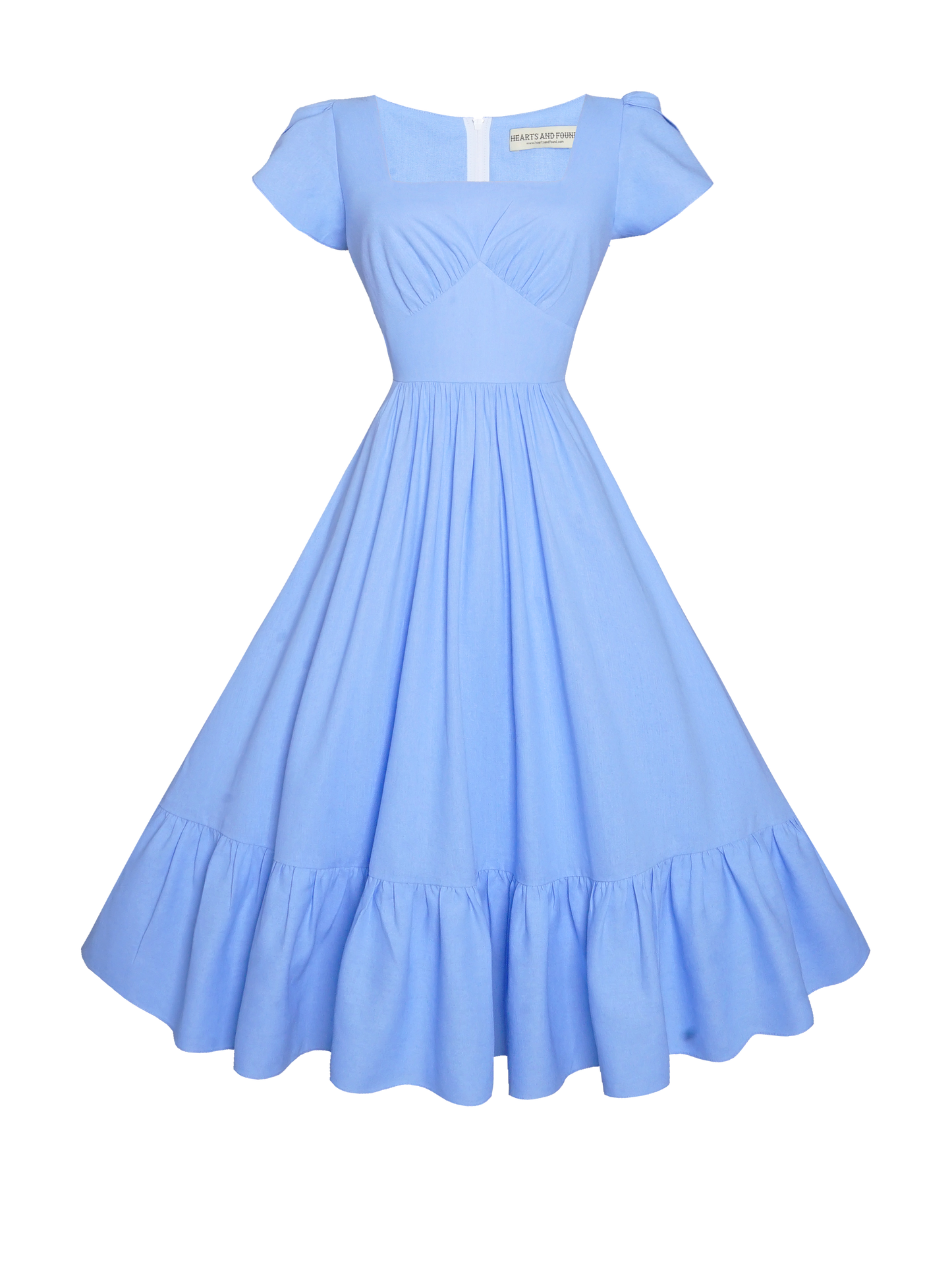 MTO - Ava Dress in Powder Blue Linen