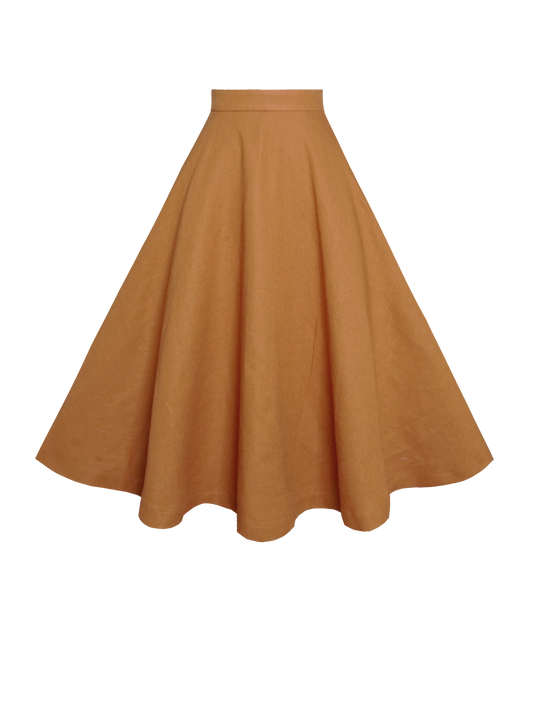 MTO - Lilian Skirt Caramel Linen
