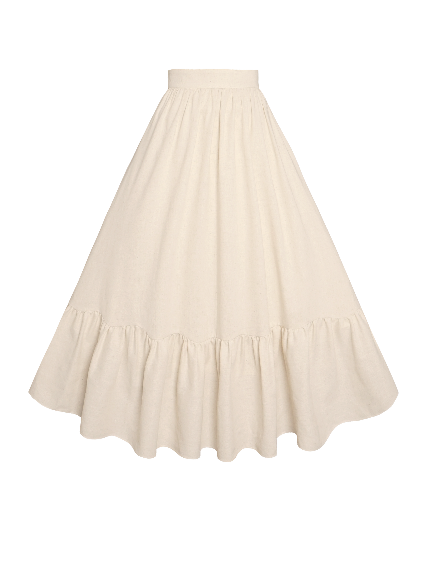 MTO - Rosita Skirt in Parchment Ivory Linen