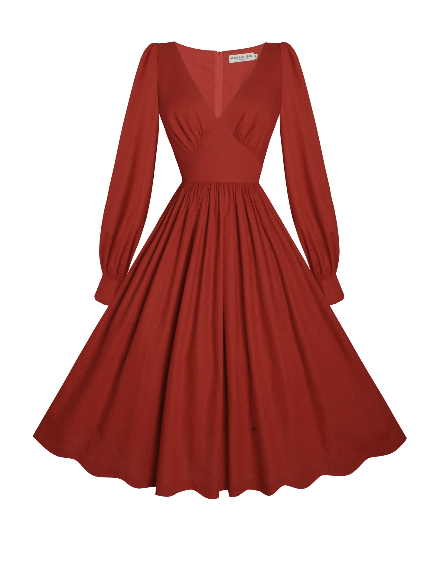 MTO - Harlow Dress in Brick Red Linen