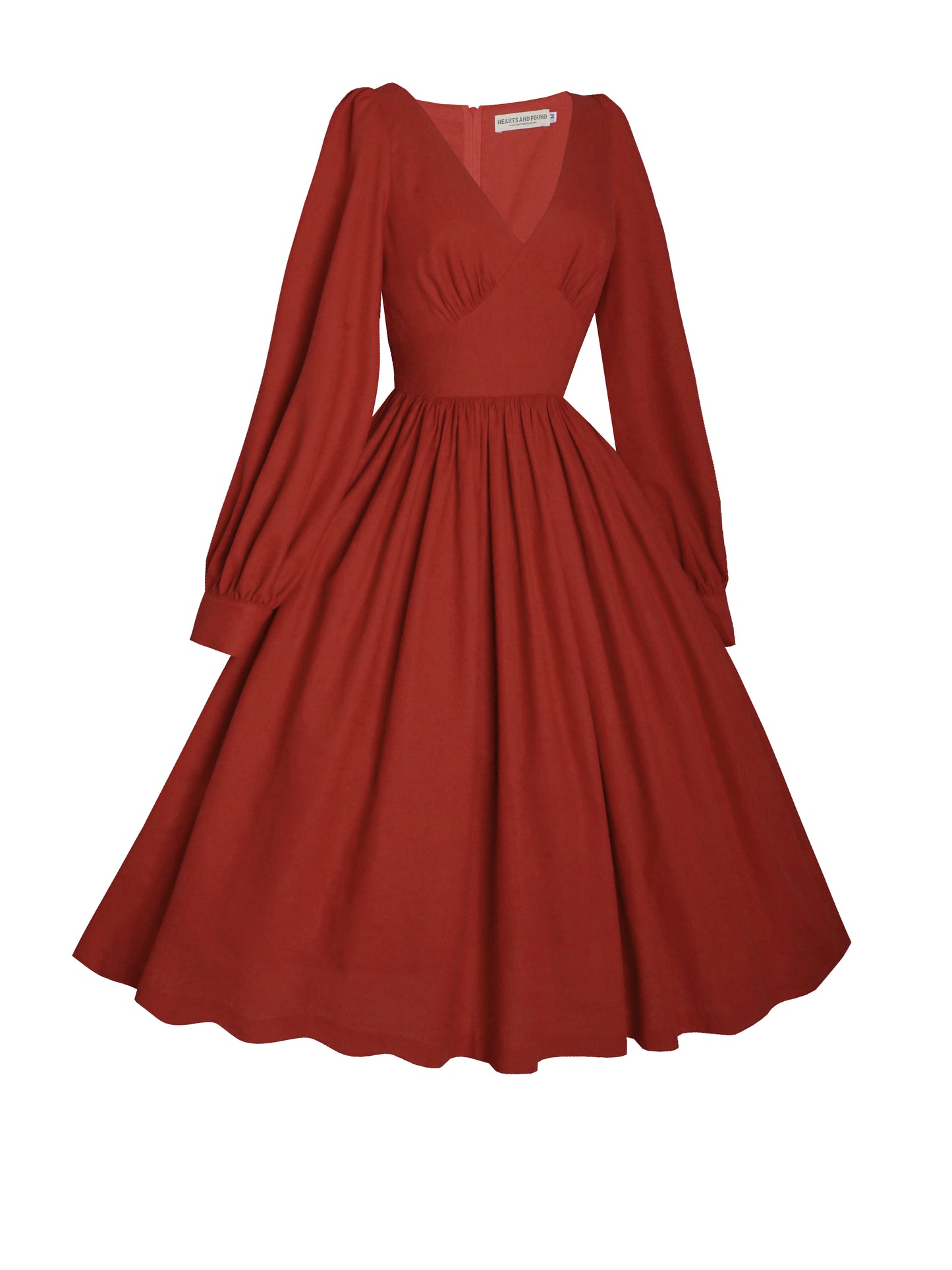MTO - Harlow Dress in Brick Red Linen