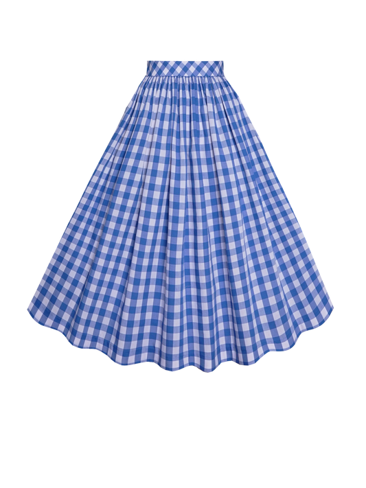 MTO - Lola Skirt Morocco Blues Gingham - Large Checks