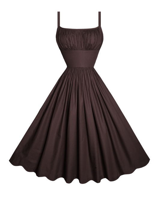MTO - Grace Dress Hickory Brown Cotton
