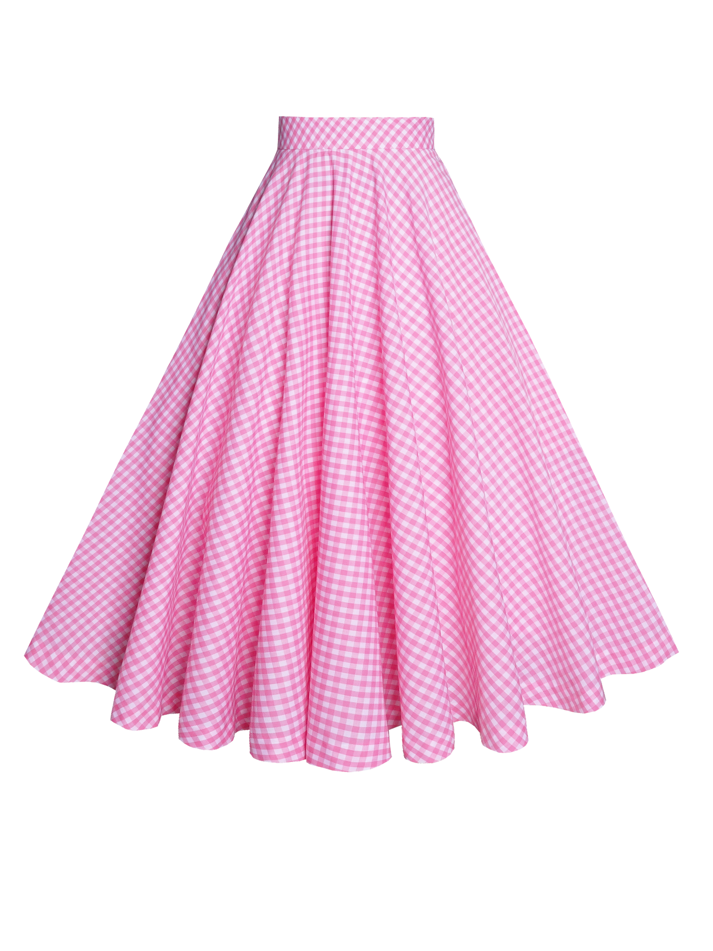 MTO - Lindy Skirt Light Pink Gingham - Medium Checks