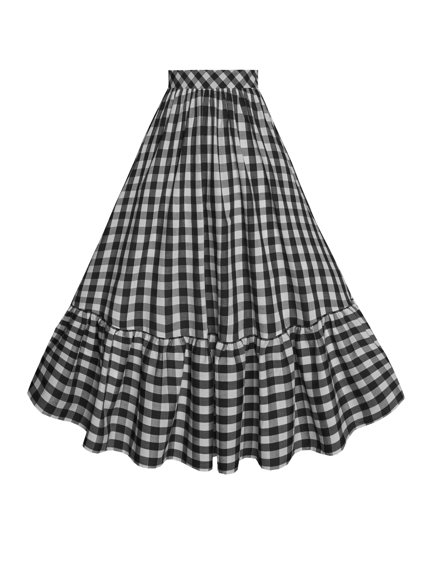 MTO - Rosita Skirt Black Gingham - Large Checks