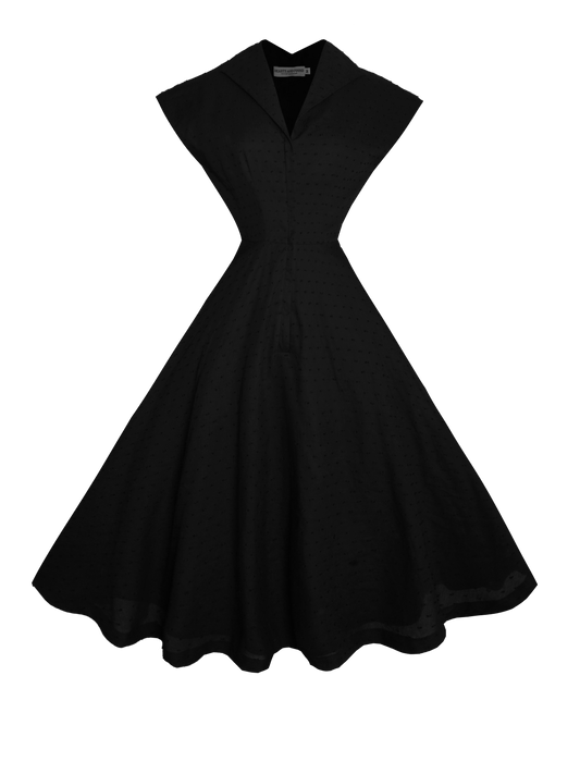 MTO - Doris Dress "Dotted Swiss" Black
