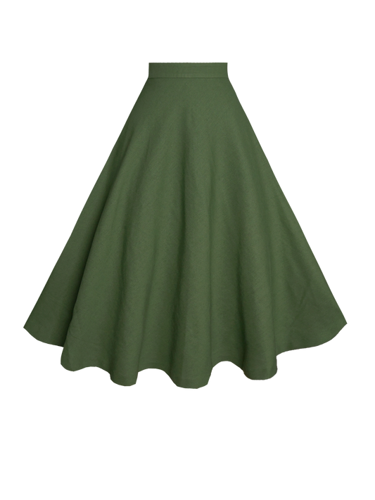 MTO - Lilian Skirt Hunters Green Linen