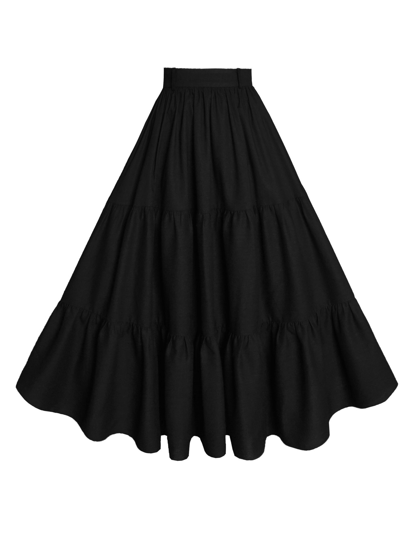 MTO - Pippa Skirt in Midnight Black Linen