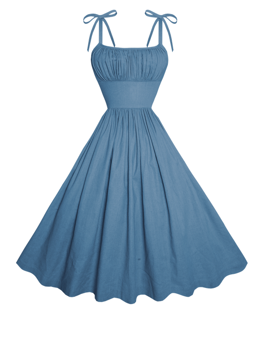 MTO - Kelly Dress in Carolina Blue Linen