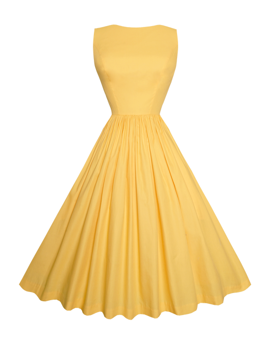 MTO - Audrey Dress Golden Yellow Cotton