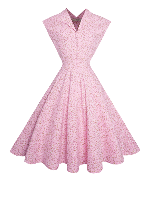 MTO - Doris Dress "Delicate Blossoms" Pink