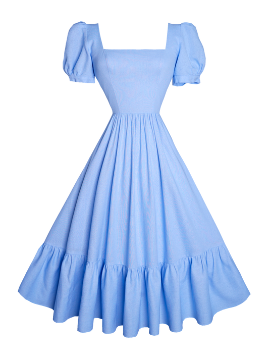 MTO - Isadora Dress in Powder Blue Linen
