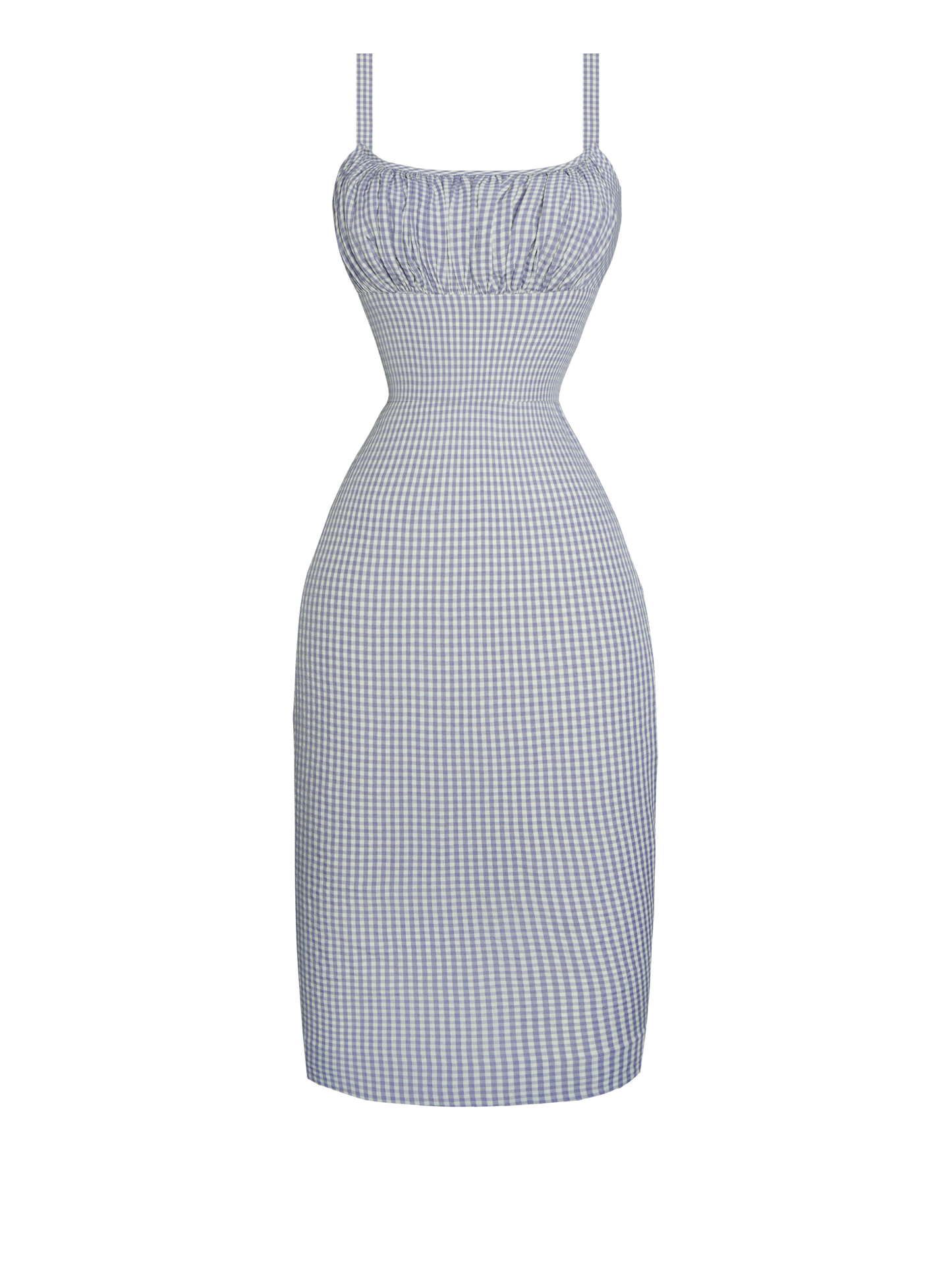 MTO - Bettie Dress Grey Gingham - Medium Checks
