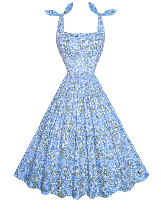MTO - Gilda Dress "Beeloved Blooms" Blue