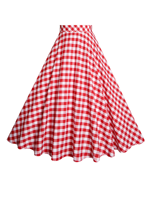 MTO - Lindy Skirt Red Gingham - Large Checks