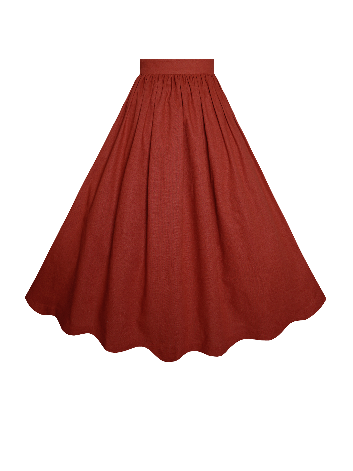 MTO - Lola Skirt Brick Red Linen