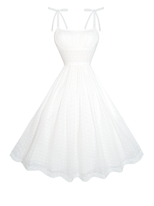 MTO - Kelly Dress "Forget Me Not" White Eyelet