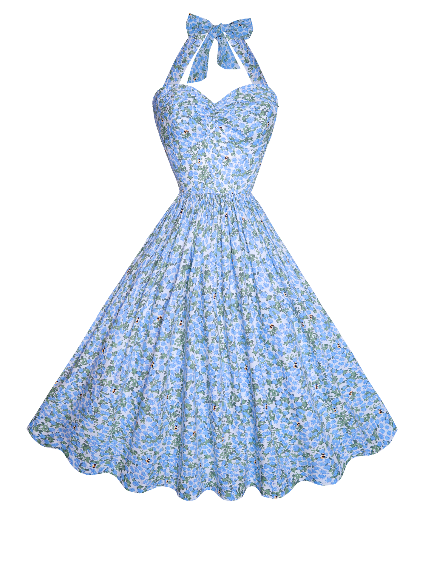 RTS - XS - Mitzi Dress "Beeloved Blooms" Blue