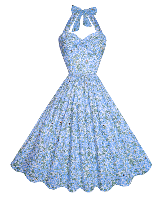 RTS - XS - Mitzi Dress "Beeloved Blooms" Blue