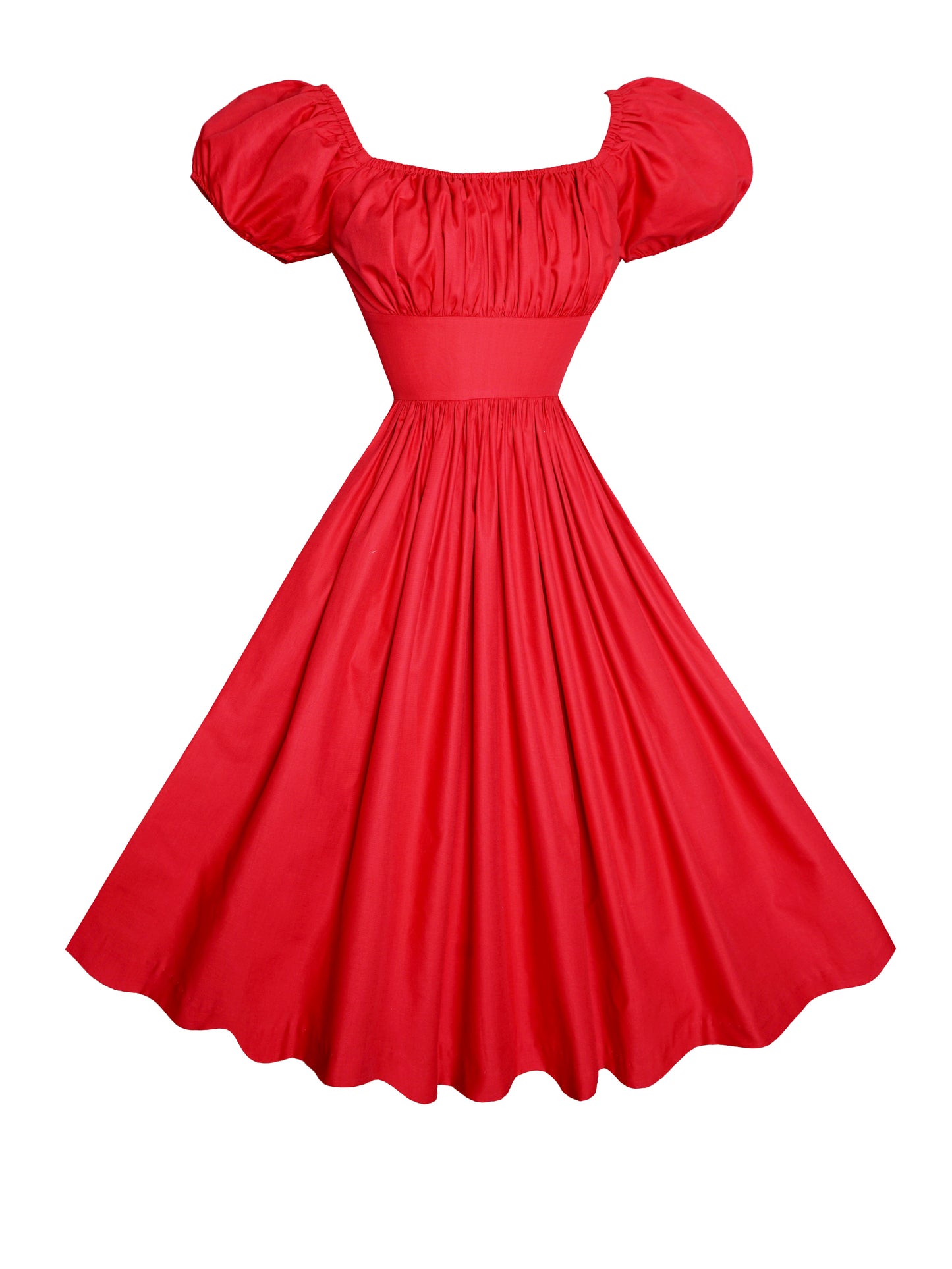 RTS - M - Loretta Dress Cardinal Red Cotton
