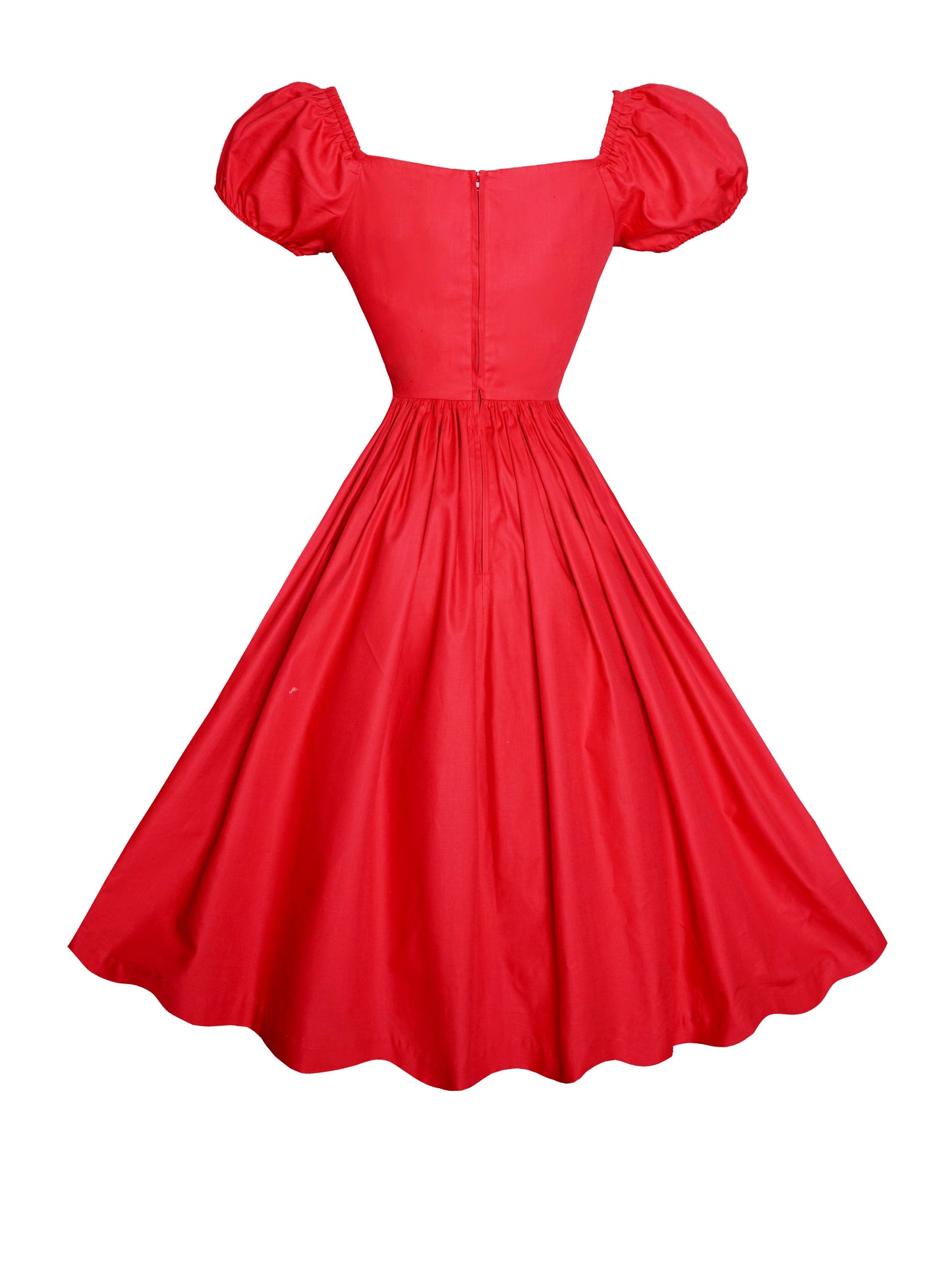 RTS - M - Loretta Dress Cardinal Red Cotton