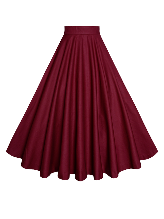 MTO - Lindy Skirt Burgundy Cotton