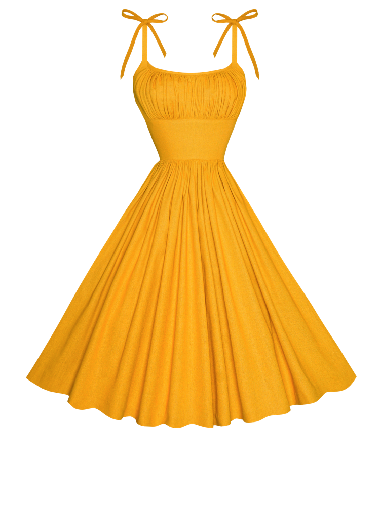 MTO - Kelly Dress in Tuscany Yellow Linen