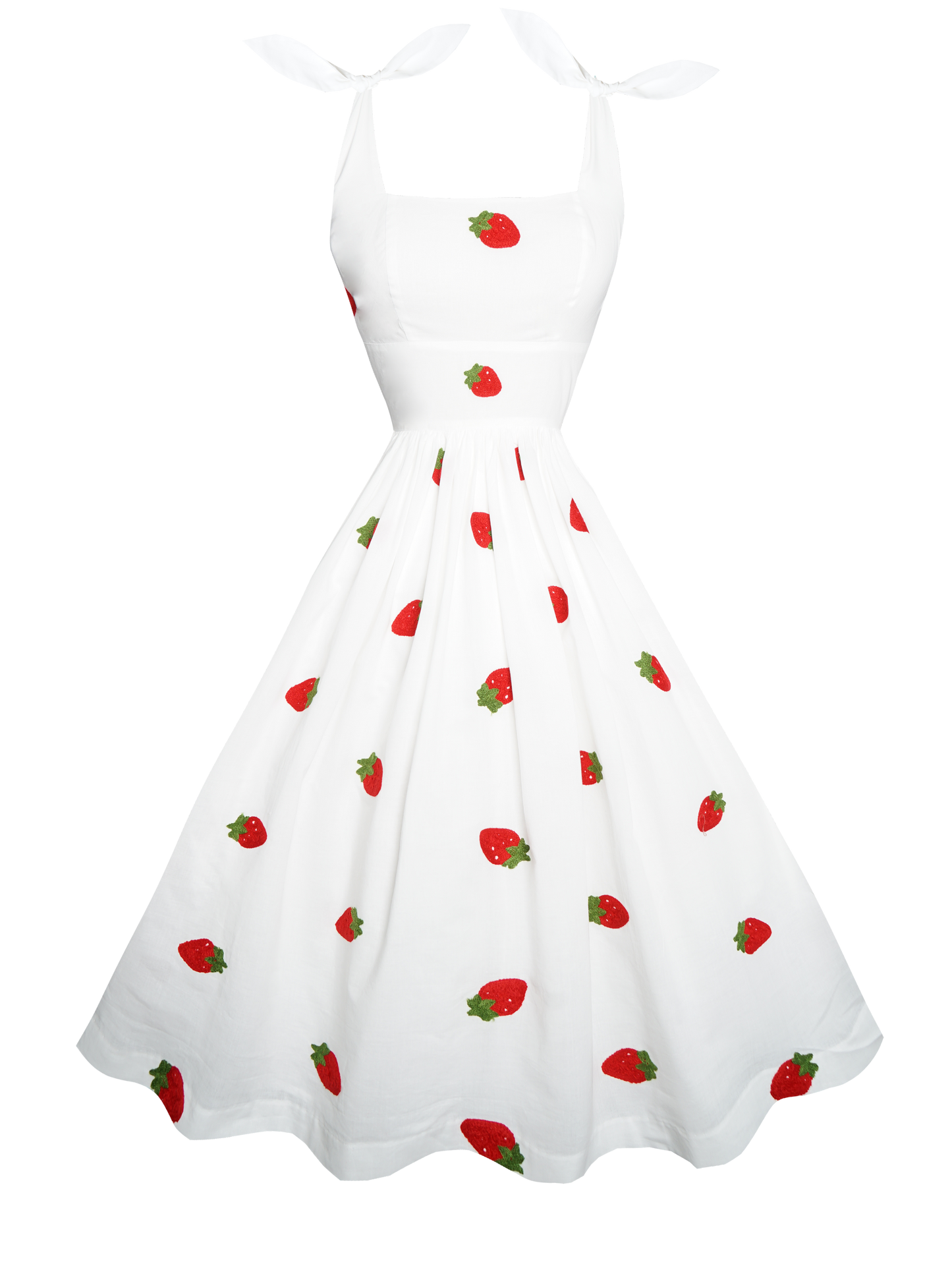 MTO - Gilda Dress "Strawberry Delight" Embroidered