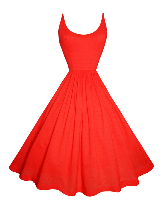 MTO - Penelope Dress "Dotted Swiss" Red