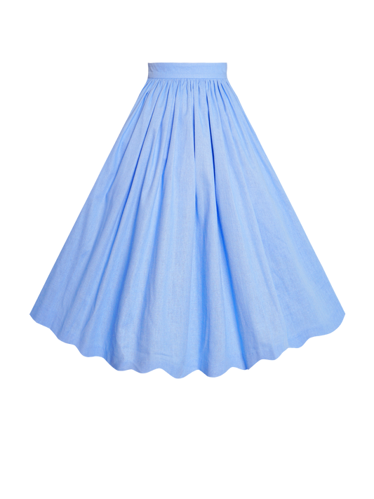 MTO - Lola Skirt in Powder Blue Linen