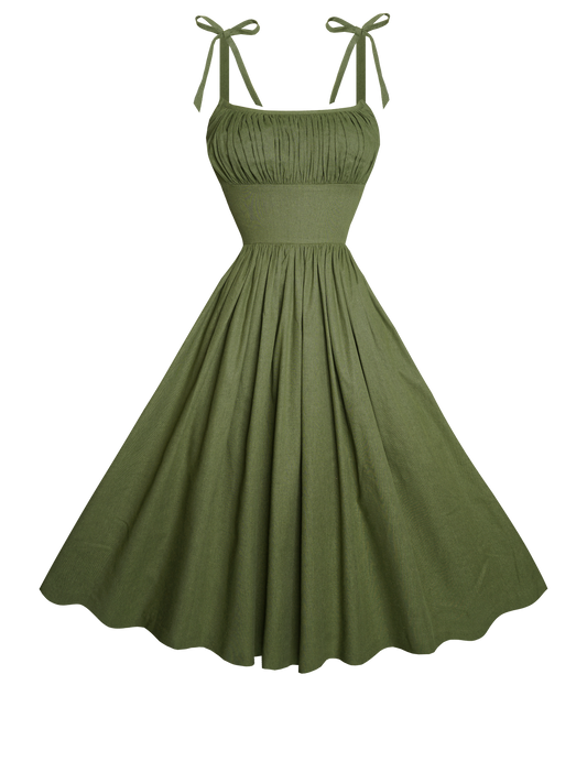 MTO - Kelly Dress in Hunters Green Linen