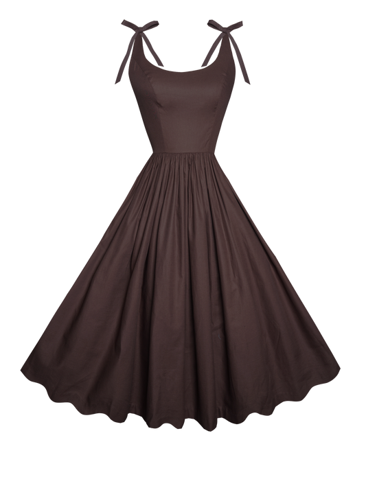 MTO - Birdie Dress in Hickory Brown Cotton