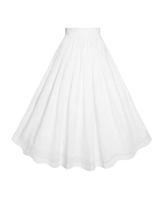 MTO - Lola Skirt White Linen