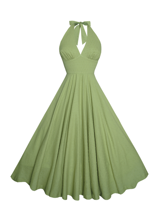 MTO - Mansfield Dress "Dotted Swiss" Sage Green