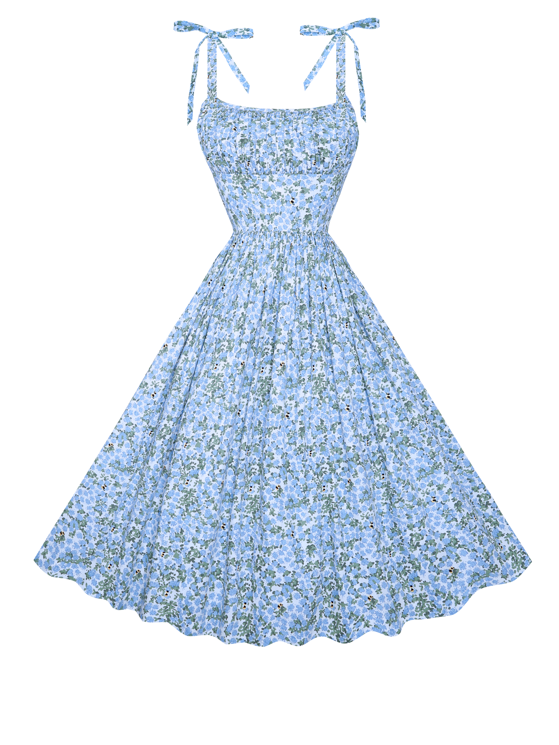 MTO - Kelly Dress "Beeloved Blooms" Blue