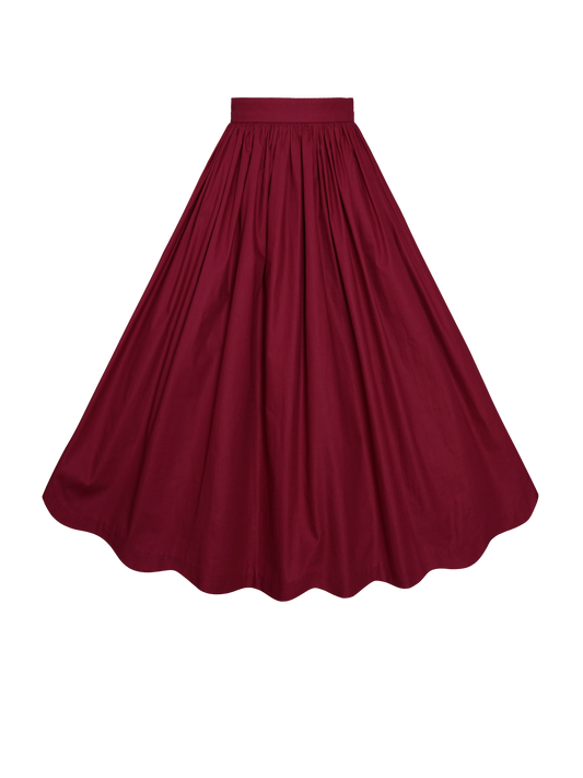 RTS - S - Lola Skirt Burgundy Cotton