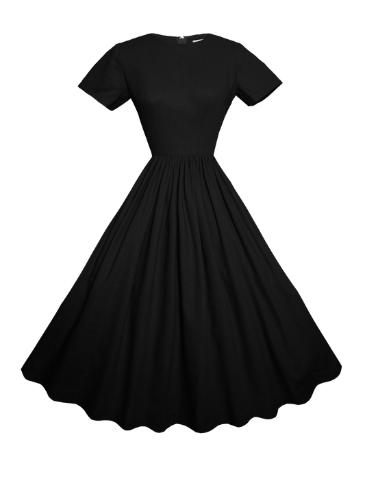 MTO - Dorothy Dress in Midnight Black Linen