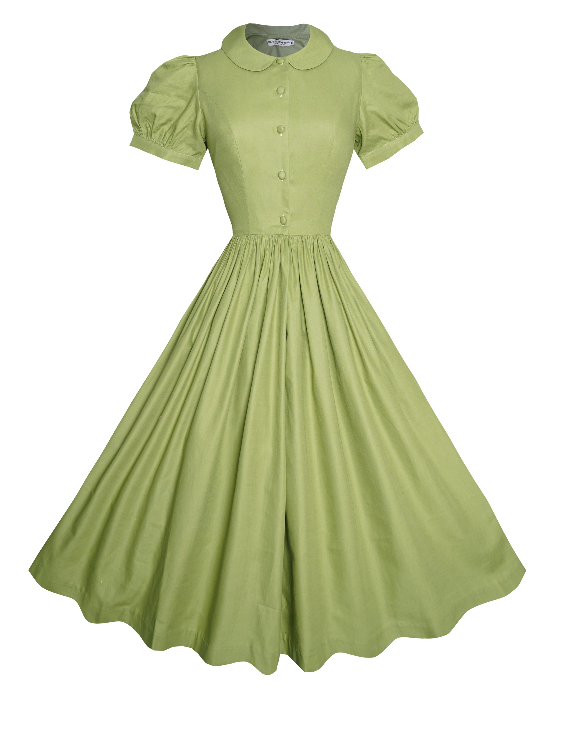 MTO - Amelie Dress Matcha Green Cotton