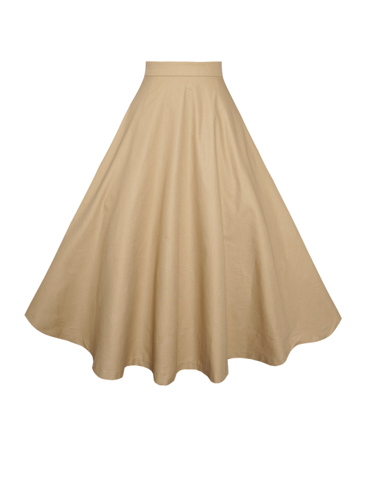MTO - Lilian Skirt in Camel Beige Cotton