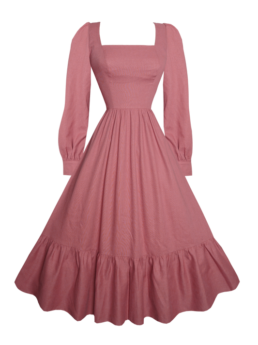 MTO - Mary Dress in Antique Rose Linen