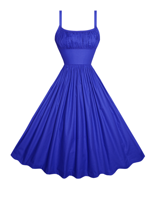 MTO - Grace Dress in Cobalt Blue Cotton
