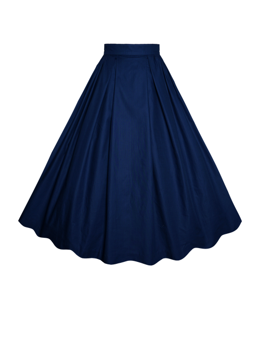 MTO - Ruthie Skirt in Navy Blue Cotton