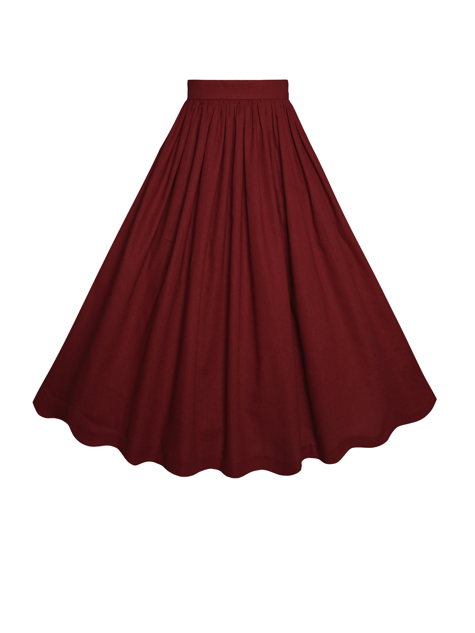 MTO - Lola Skirt Carmine Red Linen