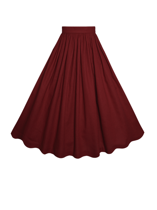 MTO - Lola Skirt Carmine Red Linen