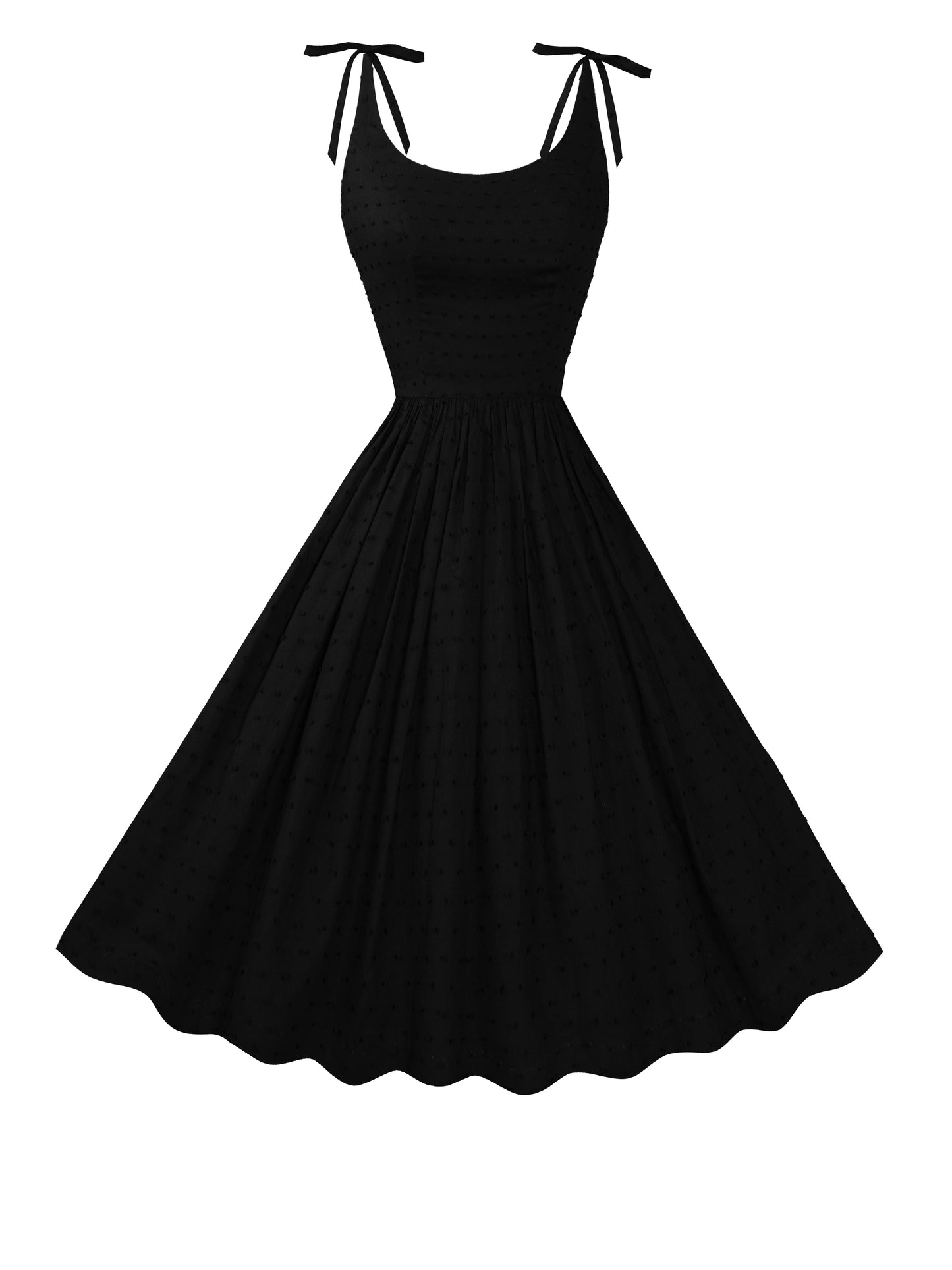 MTO - Birdie Dress in "Dotted Swiss" Black